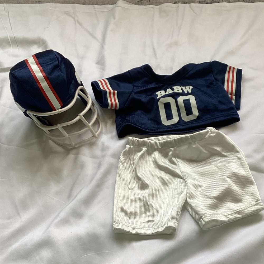 Build-A-Bear Navy and White Football Outfit
